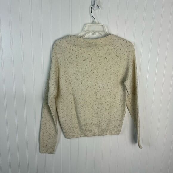 United Arrows Sweater Beaded Embellished Cream Long Sleeve Cozy Women - Picture 9 of 12